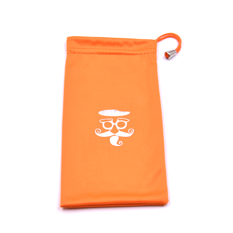 Logo personnalisé de sac à poussière de lunettes de soleil d'impression d'argent chaud 