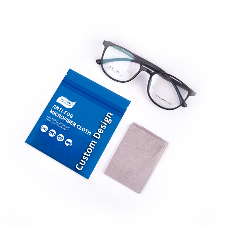 Chiffon anti-buée OEM pour lunettes, lunettes, microfibre sèche
