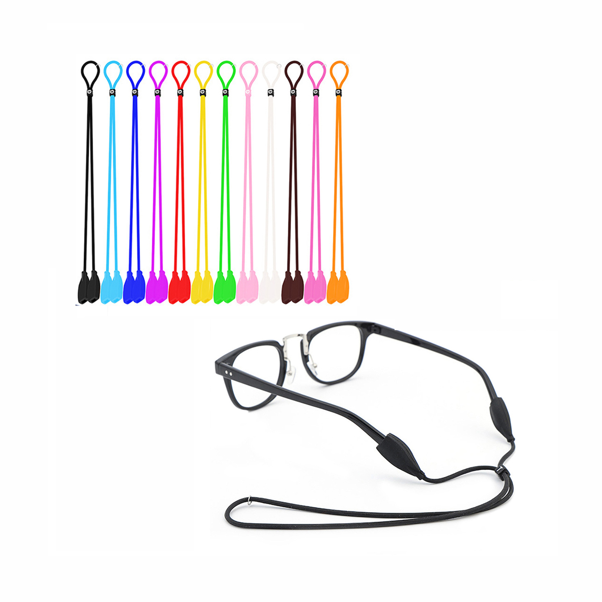 Accessoires de lunettes à la mode Sangle de lunettes de soleil en silicone Chaînes et cordons de lunettes multicolores