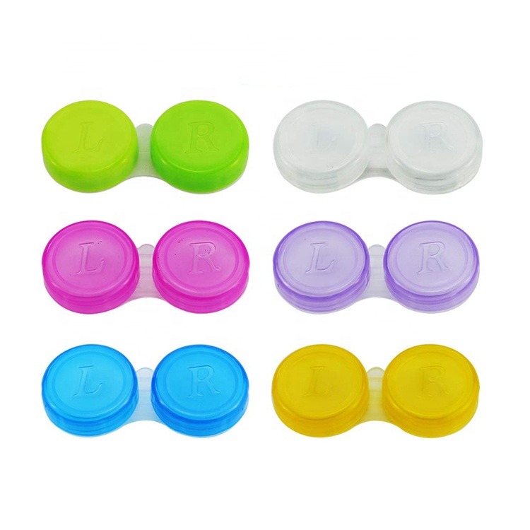 Nouveau design étui à lentilles de contact transparent à changement mensuel